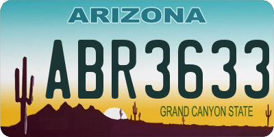 AZ license plate ABR3633