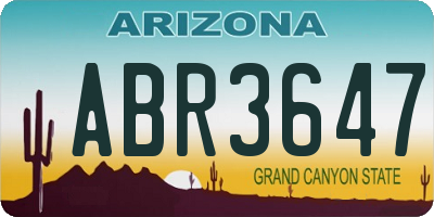 AZ license plate ABR3647