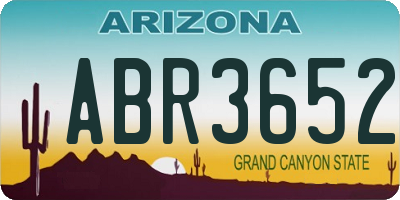 AZ license plate ABR3652