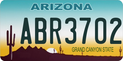 AZ license plate ABR3702
