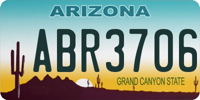 AZ license plate ABR3706
