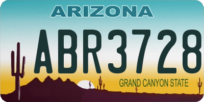 AZ license plate ABR3728