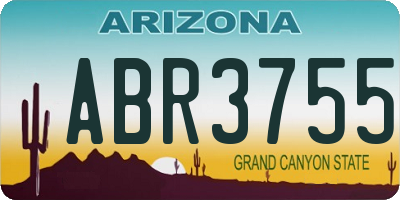 AZ license plate ABR3755