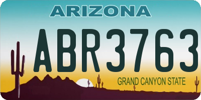 AZ license plate ABR3763
