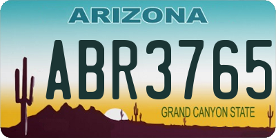 AZ license plate ABR3765