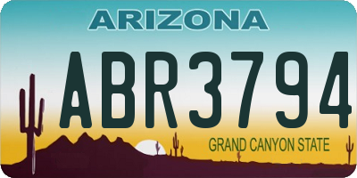 AZ license plate ABR3794