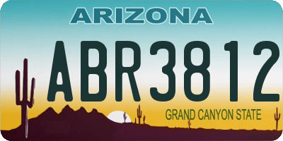 AZ license plate ABR3812