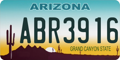 AZ license plate ABR3916