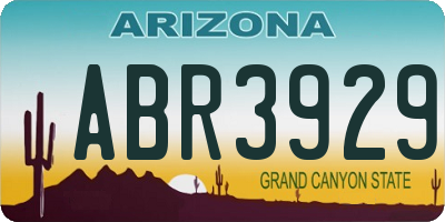 AZ license plate ABR3929