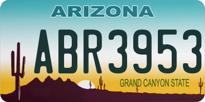 AZ license plate ABR3953