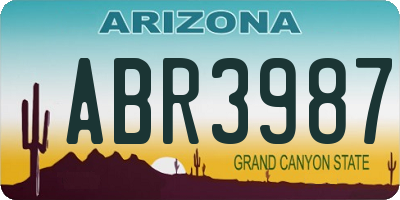 AZ license plate ABR3987