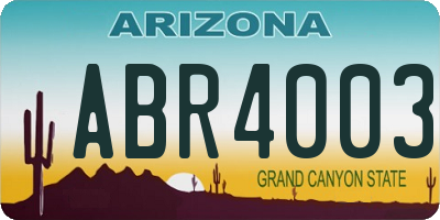 AZ license plate ABR4003