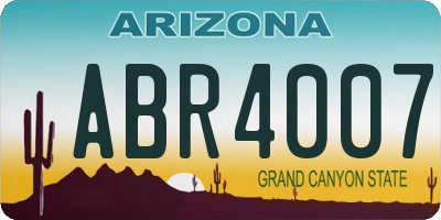 AZ license plate ABR4007