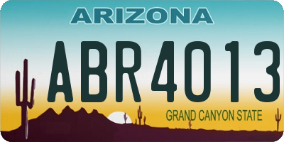 AZ license plate ABR4013