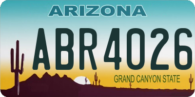 AZ license plate ABR4026