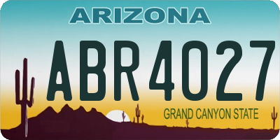 AZ license plate ABR4027