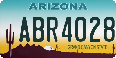 AZ license plate ABR4028