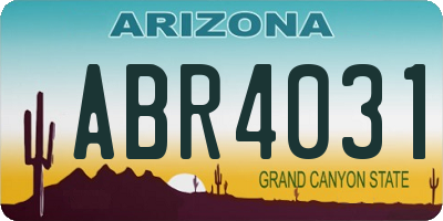 AZ license plate ABR4031