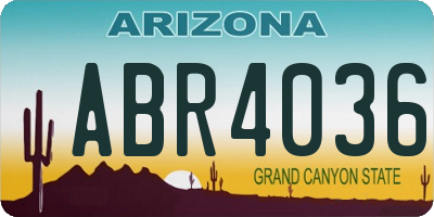 AZ license plate ABR4036
