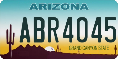 AZ license plate ABR4045