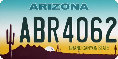 AZ license plate ABR4062