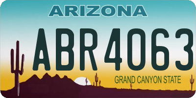 AZ license plate ABR4063