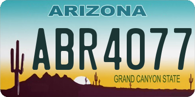 AZ license plate ABR4077