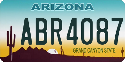 AZ license plate ABR4087