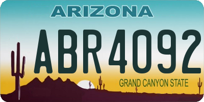 AZ license plate ABR4092
