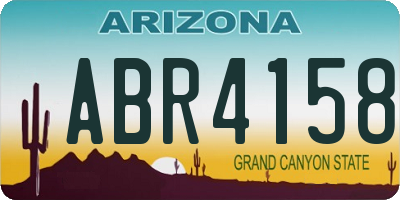 AZ license plate ABR4158