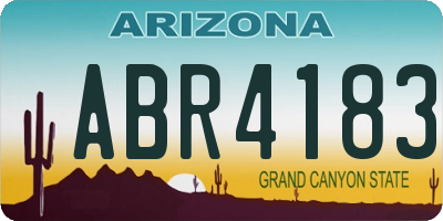 AZ license plate ABR4183