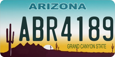 AZ license plate ABR4189