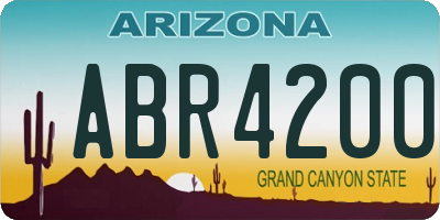 AZ license plate ABR4200