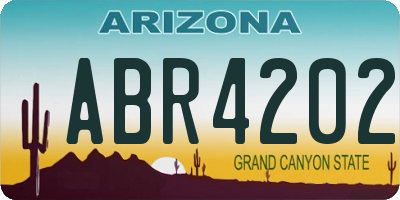 AZ license plate ABR4202