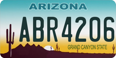 AZ license plate ABR4206