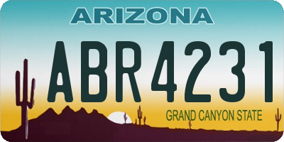 AZ license plate ABR4231