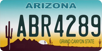 AZ license plate ABR4289