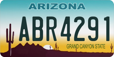 AZ license plate ABR4291