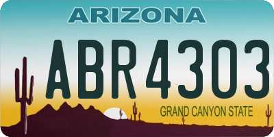 AZ license plate ABR4303