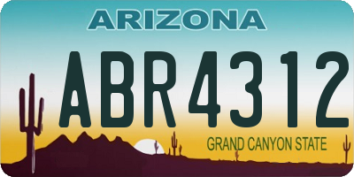 AZ license plate ABR4312