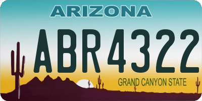 AZ license plate ABR4322