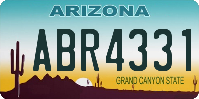 AZ license plate ABR4331