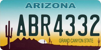 AZ license plate ABR4332
