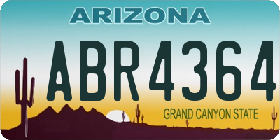 AZ license plate ABR4364