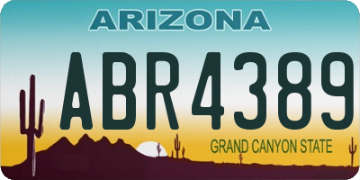 AZ license plate ABR4389