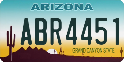 AZ license plate ABR4451