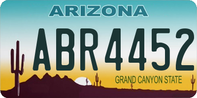 AZ license plate ABR4452