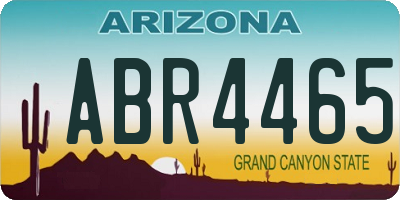 AZ license plate ABR4465