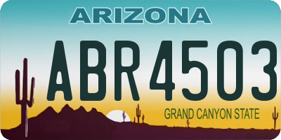 AZ license plate ABR4503
