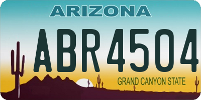 AZ license plate ABR4504